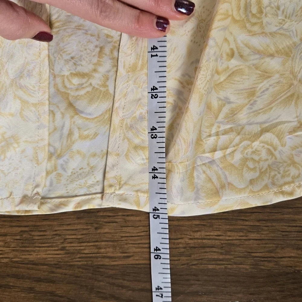 NWOT Paper heart yellow floral roses cottage satin cowel neck slip dress sz M - Picture 10 of 10